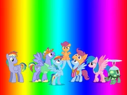 Size: 959x719 | Tagged: safe, alternate version, artist:f2u-mlp-vectors, artist:invisibleink, artist:limedazzle, artist:rubez2525, derpibooru import, bow hothoof, firefly, rainbow blaze, rainbow dash, scootaloo, tank, windy whistles, pegasus, pony, tortoise, g1, adopted, adopted offspring, alternate, big smile, bowabetes, brothers, clothes, cute, cutealoo, dashabetes, family, father and child, father and daughter, female, filly, foal, freckles, g4, generation leap, grandmother and grandchild, grin, image, lifting, male, mare, mother and child, mother and daughter, png, rainbow background, rainbow dash's parents, scootadoption, scootalove, ship:windyhoof, shipping, siblings, sister-in-law, sisters, smiling, son-in-law, spin-off, spread wings, stallion, straight, windybetes, wings