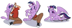 Size: 3483x1400 | Tagged: safe, artist:acesential, banned from derpibooru, deleted from derpibooru, derpibooru import, twilight sparkle, twilight sparkle (alicorn), oc, oc:acesential, alicorn, human, pony, clothes, female, hula hoop of ponification, human to pony, image, jewelry, male, male to female, mare, png, ring, rule 63, simple background, solo, transformation, transformation ring, transformation sequence, transgender transformation, white background