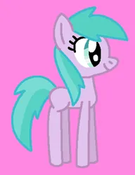 Size: 336x438 | Tagged: safe, artist:katiesworldofponies36, ponerpics import, earth pony, pony, series:my little filly: friendship is magic, aura (g4), aurabetes, blank flank, cute, female, filly, g4, image, ms paint, paint.net, pink background, png, simple background, smiling, solo