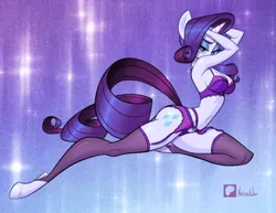 Size: 1280x989 | Tagged: suggestive, artist:birchly, derpibooru import, rarity, anthro, unguligrade anthro, unicorn, big breasts, bra, breasts, busty rarity, clothes, female, g4, garter belt, garter straps, image, lidded eyes, lingerie, looking at you, panties, pinup, png, socks, solo, solo female, stockings, sultry pose, thigh highs, toeless legwear, toeless stockings, underwear