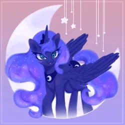 Size: 2500x2500 | Tagged: safe, artist:fuzzystarart, derpibooru import, princess luna, alicorn, pony, :p, constellation, constellation freckles, crown, ethereal mane, ethereal tail, female, freckles, gift art, image, jewelry, mare, moon, png, regalia, solo, star freckles, tail, tongue out