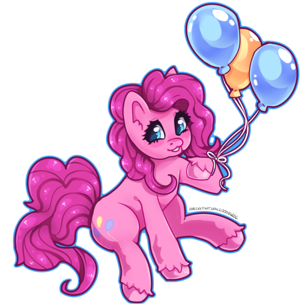 Size: 1200x1200 | Tagged: safe, artist:lizzyrascal, derpibooru import, pinkie pie, earth pony, pony, balloon, image, png, simple background, transparent background