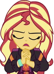 Size: 1826x2520 | Tagged: safe, derpibooru import, edit, edited screencap, editor:homersimpson1983, screencap, sunset shimmer, human, equestria girls, background removed, eyes closed, female, image, not a vector, png, solo