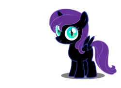 Size: 548x398 | Tagged: safe, artist:jovey4, derpibooru import, oc, oc:nyx, unofficial characters only, alicorn, pony, alicorn oc, animation in the source, double rainboom puppet, female, filly, filly oc, flash puppet, foal, horn, image, png, preview, shadow, simple background, slit pupils, smiling, solo, spread wings, white background, white sclera, wings