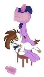 Size: 828x1447 | Tagged: artist needed, safe, derpibooru import, pipsqueak, twilight sparkle, pony, unicorn, /mlp/, 4chan, foal, image, imminent spanking, jpeg, over the knee, paddle, punishment, spanking, unicorn twilight