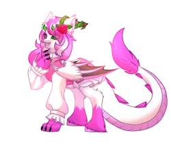 Size: 1650x1384 | Tagged: safe, artist:rosebutterfly014, derpibooru import, oc, unofficial characters only, dragon, pony, derpibooru community collaboration, 2024 community collab, image, png, pony dragon hybrid, simple background, solo, transparent background