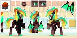 Size: 4096x2045 | Tagged: safe, artist:buvanybu, derpibooru import, oc, unofficial characters only, bat pony, pony, bat pony oc, bat wings, image, jpeg, obtrusive watermark, reference sheet, solo, watermark, wings