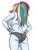 Size: 2066x2854 | Tagged: suggestive, artist:sumin6301, derpibooru import, rainbow dash, human, equestria girls, 2d, ass, back, breasts, butt, clothes, female, g4, hand on hip, image, jpeg, legs, low angle, panties, ponytail, rainbutt dash, shirt, sideboob, simple background, sleeveless, solo, underwear, white background, wristband