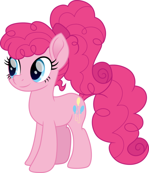 Size: 1382x1600 | Tagged: safe, artist:cloudy glow, artist:cloudyglow, derpibooru import, pinkie pie, earth pony, 1959, barbie, barbie hair, female, g4, image, png, simple background, smiling, solo, transparent background