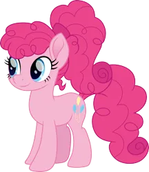 Size: 1382x1600 | Tagged: safe, artist:cloudy glow, artist:cloudyglow, derpibooru import, pinkie pie, earth pony, 1959, barbie, barbie hair, female, g4, image, png, simple background, smiling, solo, transparent background