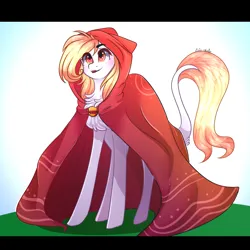 Size: 2000x2000 | Tagged: safe, artist:krissstudios, derpibooru import, ponified, earth pony, pony, female, image, little red riding hood, mare, png, solo