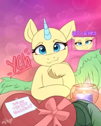Size: 1770x2208 | Tagged: safe, artist:rivin177, derpibooru import, oc, oc:anon, alicorn, earth pony, pegasus, pony, unicorn, bowtie, candle, chocolate, commission, eyes closed, food, holiday, hooves up, horn, image, massage, png, present, simple background, sketch, smiling, table, template, valentine, valentine's day, wings, ych example, your character here