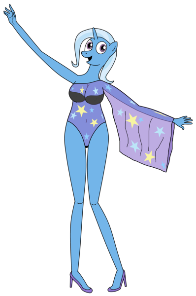 Size: 1847x2785 | Tagged: suggestive, artist:didgereethebrony, derpibooru import, trixie, anthro, pony, unicorn, 1000 hours in paint.net, clothes, high heels, image, png, see-through, shoes, simple background, solo, transparent background, underwear