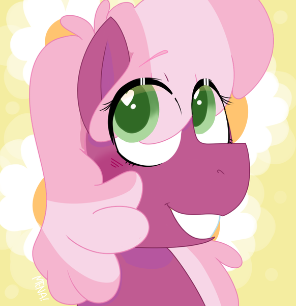 Size: 958x987 | Tagged: safe, artist:dsstoner, derpibooru import, cheerilee, earth pony, pony, blushing, bust, female, flower, heart, heart eyes, image, mare, png, portrait, smiling, solo, wingding eyes