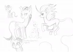 Size: 1200x848 | Tagged: safe, derpibooru import, oc, oc:strawberry jam, pony, unicorn, curved horn, horn, image, jpeg, leonine tail, sketch, tail