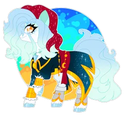 Size: 3946x3633 | Tagged: safe, artist:crazysketch101, derpibooru import, oc, oc:pearl, unofficial characters only, earth pony, pony, sea pony, gold, image, jewelry, necklace, pirate, png, simple background, solo, transparent background