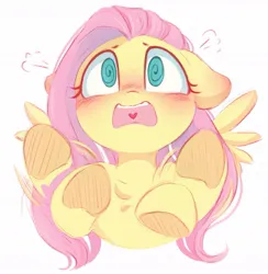 Size: 1053x1079 | Tagged: safe, artist:melodylibris, derpibooru import, fluttershy, pegasus, pony, blushing, bust, chest fluff, cute, ear blush, female, flustered, heart tongue, image, jpeg, mare, open mouth, shyabetes, simple background, solo, swirly eyes, white background