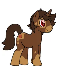 Size: 600x700 | Tagged: safe, artist:krisispiss, derpibooru import, oc, oc:ausu, ponified, unofficial characters only, pony, unicorn, beauty mark, image, male, png, simple background, smiling, solo, stallion, white background