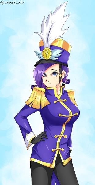 Size: 1003x1943 | Tagged: safe, artist:papery xlp, derpibooru import, rarity, human, ancient wonderbolts uniform, breasts, clothes, female, hand on hip, humanized, image, jpeg, looking at you, sgt. rarity, solo, uniform