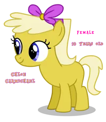 Size: 3548x4096 | Tagged: safe, derpibooru import, ponified, earth pony, pony, friendship is magic, art style, blue eyes, chloe carmichael, drawing, female, filly, foal, g4, image, png, ribbon, solo, solo female, the fairly oddparents