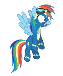 Size: 5208x6250 | Tagged: safe, alternate version, artist:gypsykumquat, derpibooru import, rainbow dash, pegasus, pony, .svg available, absurd resolution, clothes, dazed, female, flying, image, mare, png, show accurate, simple background, solo, solo female, transparent background, uniform, vector, wingpony badge, wonderbolts, wonderbolts uniform