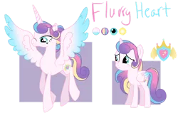 Size: 1120x714 | Tagged: safe, artist:chailicorice, artist:elementbases, derpibooru import, princess flurry heart, pony, alternate hair color, base used, colored wings, cutie mark, female, filly, foal, gradient wings, heart, image, mare, older, older flurry heart, png, reference sheet, scar, self paradox, self ponidox, simple background, solo, teenager, transparent background, wings