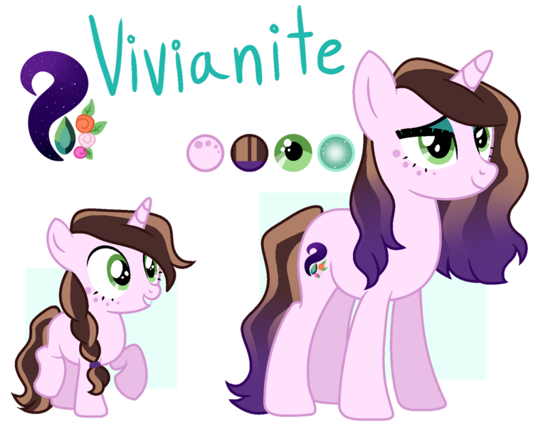 Size: 1280x1007 | Tagged: safe, artist:chailicorice, artist:elementbases, derpibooru import, oc, oc:vivianite, unofficial characters only, pony, unicorn, braid, cutie mark, female, filly, foal, freckles, gradient mane, horn, image, mare, mascara, offspring, parent:fancypants, parent:rarity, parents:raripants, png, reference sheet, self paradox, self ponidox, solo, unicorn oc