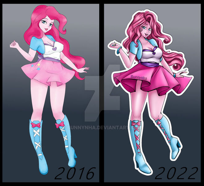 Size: 1024x931 | Tagged: safe, artist:bunnynha, derpibooru import, pinkie pie, equestria girls, deviantart watermark, image, jpeg, obtrusive watermark, redraw, solo, watermark