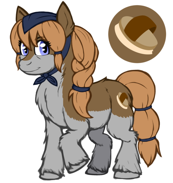 Size: 1800x1900 | Tagged: safe, artist:a0iisa, ponybooru import, oc, oc:lushcoat, unofficial characters only, pony, taiga pony, bandana, blaze (coat marking), brush, coat markings, colored sketch, cutie mark, ears, female, fluffy, image, mare, orange mane, png, simple background, sketch, solo, transparent background, unshorn fetlocks