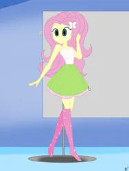 Size: 2448x3264 | Tagged: safe, artist:diegosagiro, derpibooru import, fluttershy, equestria girls, clothes, image, inanimate tf, jpeg, mannequin, mannequin tf, price tag, socks, solo, transformation