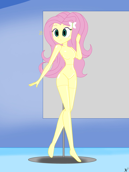 Size: 2448x3264 | Tagged: questionable, artist:diegosagiro, derpibooru import, fluttershy, equestria girls, barefoot, breasts, featureless breasts, featureless crotch, feet, female, image, inanimate tf, jpeg, mannequin, mannequin tf, nudity, solo, solo female, transformation