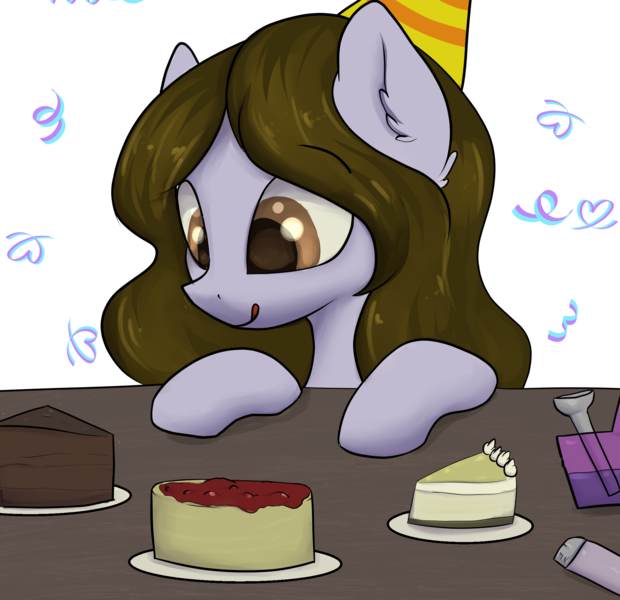 Size: 2073x2007 | Tagged: safe, artist:dumbwoofer, derpibooru import, oc, oc:dumbwoofer, earth pony, pony, birthday, birthday cake, bong, cake, ear fluff, female, food, hat, image, lighter, mare, party hat, png, simple background, solo, transparent background