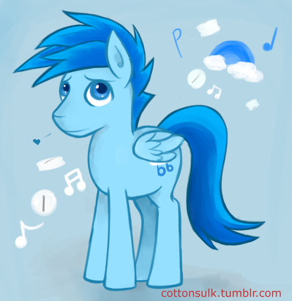 Size: 1280x1318 | Tagged: safe, artist:cottonsulk, derpibooru import, oc, oc:replacer, unofficial characters only, pegasus, pony, image, male, music notes, png, solo, stallion