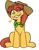 Size: 467x598 | Tagged: artist needed, safe, derpibooru import, half baked apple, pony, apple family member, bucktooth, hat, image, male, png, sitting, solo, stallion, straw in mouth