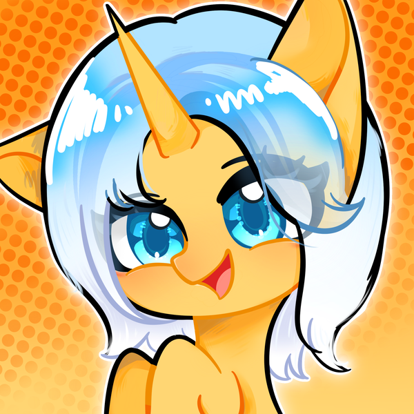 Size: 2048x2048 | Tagged: safe, artist:miwq, derpibooru import, oc, oc:aurore soleilevant, pony, unicorn, cute, image, orange coat, png, smiling, solo