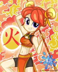 Size: 2015x2490 | Tagged: safe, artist:rjp.rammy, derpibooru import, oc, oc:vivi, human, equestria girls, armpits, belly button, breasts, cleavage, clothes, dress, image, looking at you, midriff, png, sleeveless, smiling, smiling at you, solo