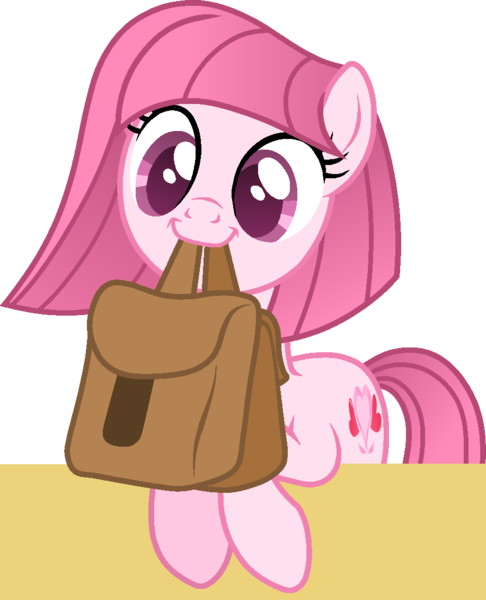 Size: 917x1131 | Tagged: safe, artist:persephoneiabases, artist:tanahgrogot, derpibooru import, oc, oc:annisa trihapsari, earth pony, pony, bag, base used, cute, earth pony oc, female, image, looking down, mare, medibang paint, ocbetes, png, simple background, smiling, solo, transparent background, vector