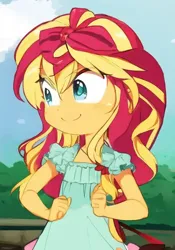 Size: 448x640 | Tagged: safe, derpibooru import, edit, edited screencap, machine learning generated, screencap, sunset shimmer, human, dance magic, equestria girls, spoiler:eqg specials, background, female, image, pinegraph, png