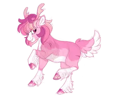 Size: 2900x2300 | Tagged: safe, artist:gigason, derpibooru import, oc, oc:cupid, unofficial characters only, hybrid, pony, female, image, magical lesbian spawn, mare, offspring, parent:bori the reindeer, parent:rainbow dash, png, simple background, solo, transparent background