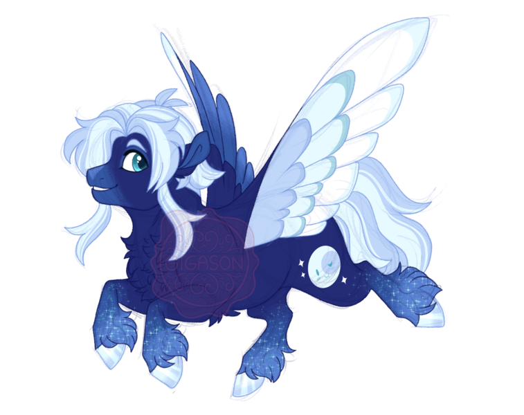 Size: 2900x2300 | Tagged: safe, artist:gigason, derpibooru import, oc, oc:lunar, unofficial characters only, pegasus, pony, image, magical lesbian spawn, male, offspring, parent:cheerilee, parent:princess luna, png, simple background, solo, stallion, transparent background