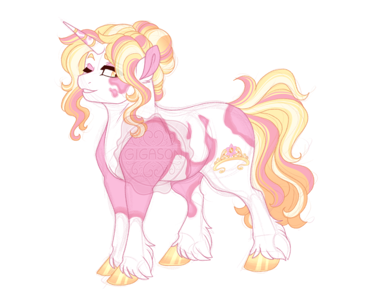 Size: 2900x2300 | Tagged: safe, artist:gigason, derpibooru import, oc, oc:flower crown, unofficial characters only, pony, unicorn, female, image, mare, png, simple background, solo, transparent background