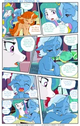 Size: 4953x7750 | Tagged: safe, artist:jeremy3, derpibooru import, trixie, oc, oc:flora, alicorn, pony, unicorn, comic:everfree my friend, comic, crying, eyes closed, female, filly, filly trixie, image, jpeg, speech bubble, teary eyes, younger
