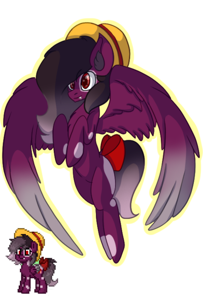 Size: 510x765 | Tagged: safe, artist:brybrychan, derpibooru import, oc, unofficial characters only, pegasus, pony, pony town, bow, flying, hat, image, pegasus oc, png, simple background, tail, tail bow, transparent background, wings