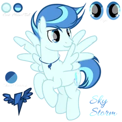 Size: 1280x1280 | Tagged: safe, artist:harmonyvitality-yt, derpibooru import, oc, unofficial characters only, pegasus, pony, base used, ear piercing, earring, image, jewelry, looking back, male, necklace, offspring, parent:rainbow dash, parent:soarin', parents:soarindash, pegasus oc, piercing, png, rearing, simple background, smiling, solo, stallion, transparent background, wings