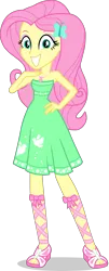 Size: 1714x4225 | Tagged: safe, derpibooru import, fluttershy, human, equestria girls, equestria girls series, street chic, spoiler:eqg series (season 2), female, grin, image, looking at you, png, simple background, smiling, solo, staring into your soul, transparent background, vector