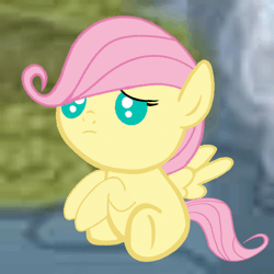 Size: 720x720 | Tagged: safe, artist:mlplary6, derpibooru import, fluttershy, pegasus, pony, animated, baby, female, filly, filly fluttershy, foal, gif, image, unhappy, younger