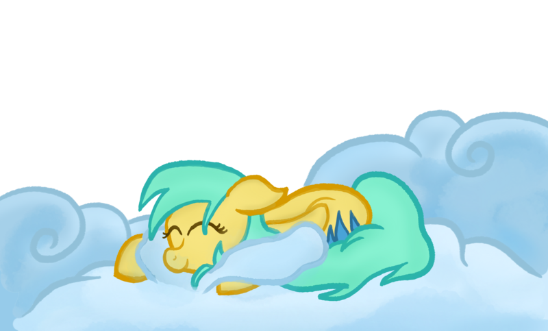 Size: 1924x1161 | Tagged: safe, artist:lunar harmony, sunshower raindrops, pony, cloud, female, image, mare, png, simple background, sleeping, solo, transparent background