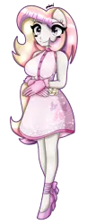 Size: 1382x3578 | Tagged: safe, artist:dazzlingmimi, derpibooru import, dainty dove, dane tee dove, anthro, clothes, dress, female, image, png, simple background, solo, transparent background