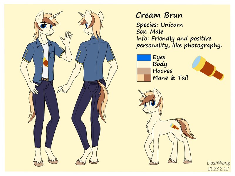 Size: 3000x2250 | Tagged: safe, artist:dash wang, derpibooru import, oc, oc:cream brun, anthro, pony, unicorn, anthro oc, clothes, cutie mark, hand, horn, image, jpeg, male, unicorn oc