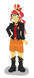 Size: 2800x6300 | Tagged: safe, artist:dazzlingmimi, artist:eeveeglaceon, derpibooru import, sunset shimmer, human, equestria girls, alternate hairstyle, alternate universe, dazzleverse, female, image, png, simple background, solo, transparent background